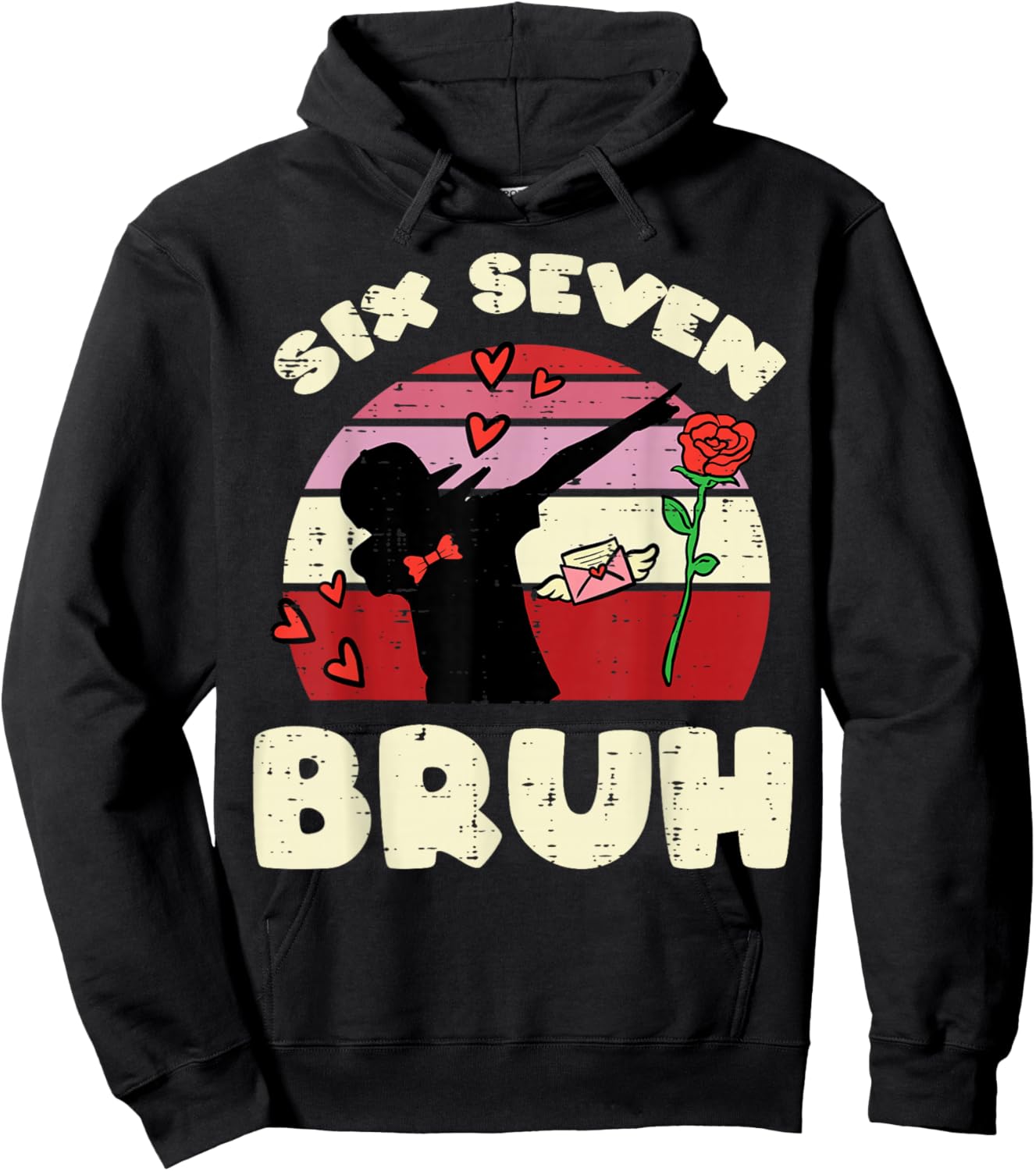 Six Seven Bruh Dab 6 7 Valentines Day 67 Kids Boys Youth Hoodie - Hoodie | Black
