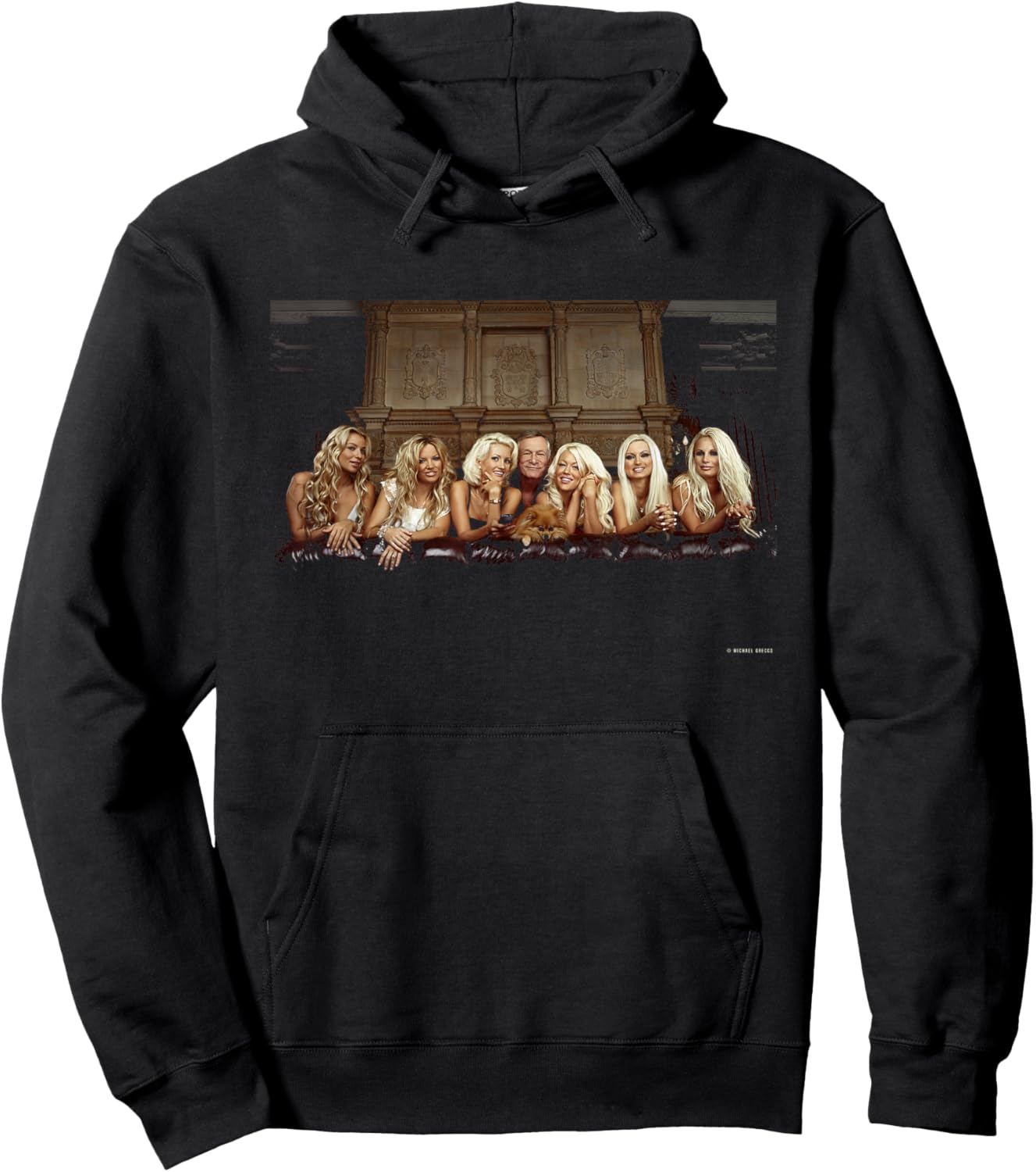 Hugh HEFNER & Playboy Bunnies 2002 by Michael Grecco Hoodie - Hoodie | Black