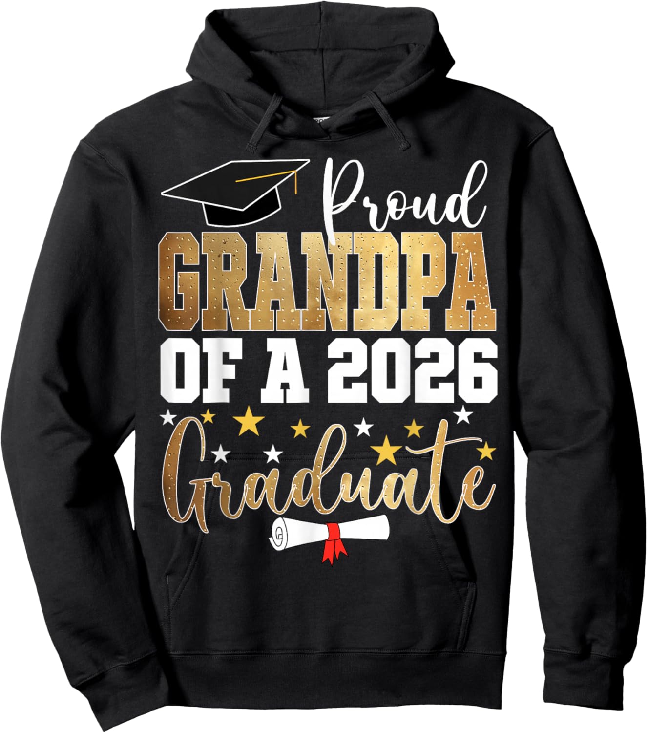 Proud Grandpa of A 2026 Graduate Grandpa Graduation 2026 Hoodie - Hoodie | Black