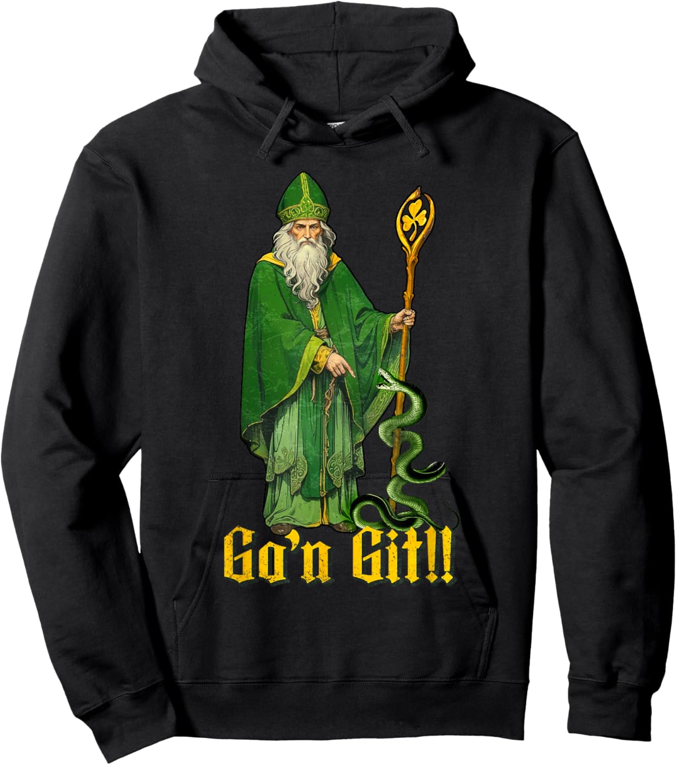 Vintage Go'n git Happy St Patricks Day Funny St Patrick Hoodie - Hoodie | Black