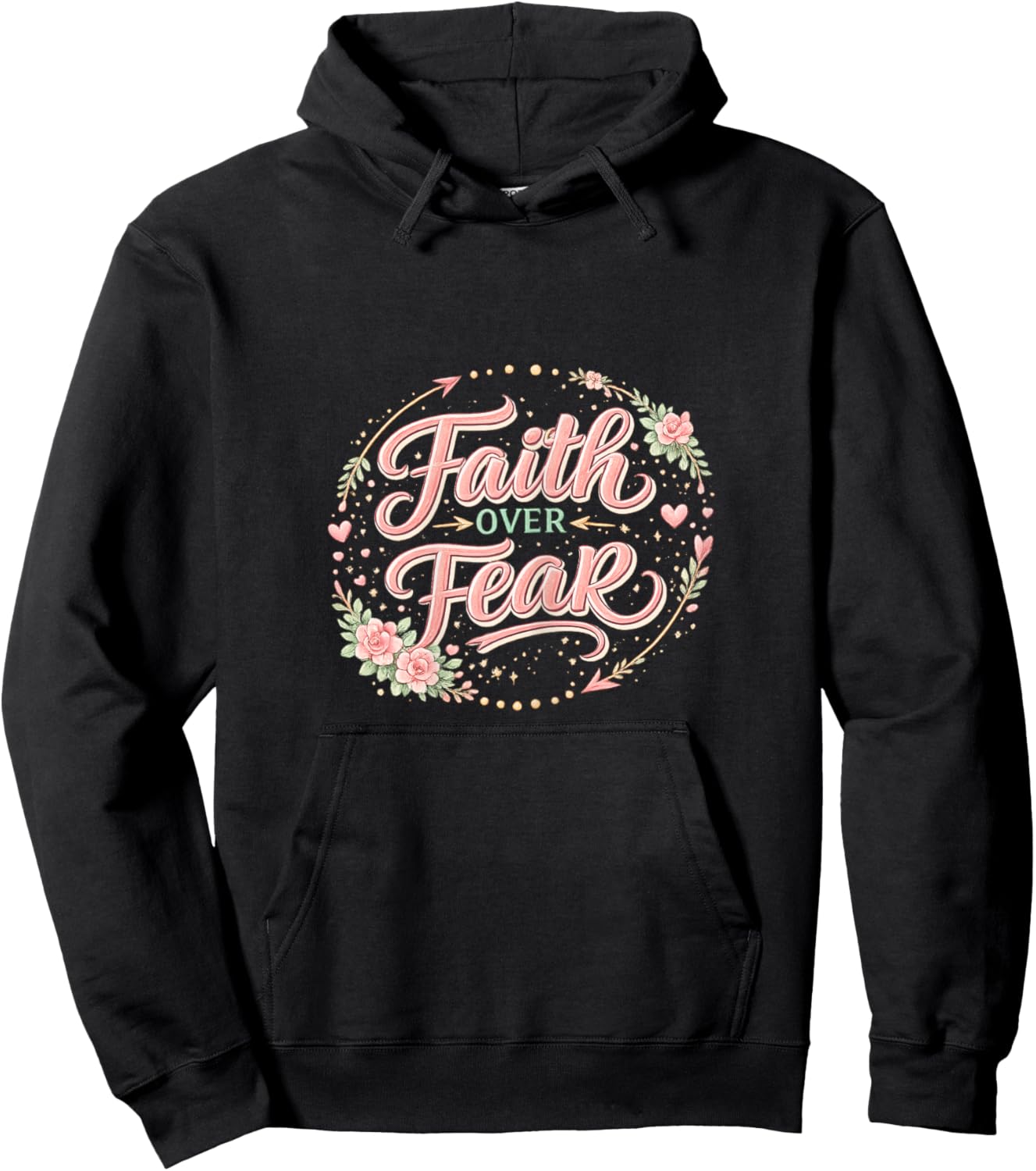 Faith Over Fear Religious Christian Hoodie - Hoodie | Black