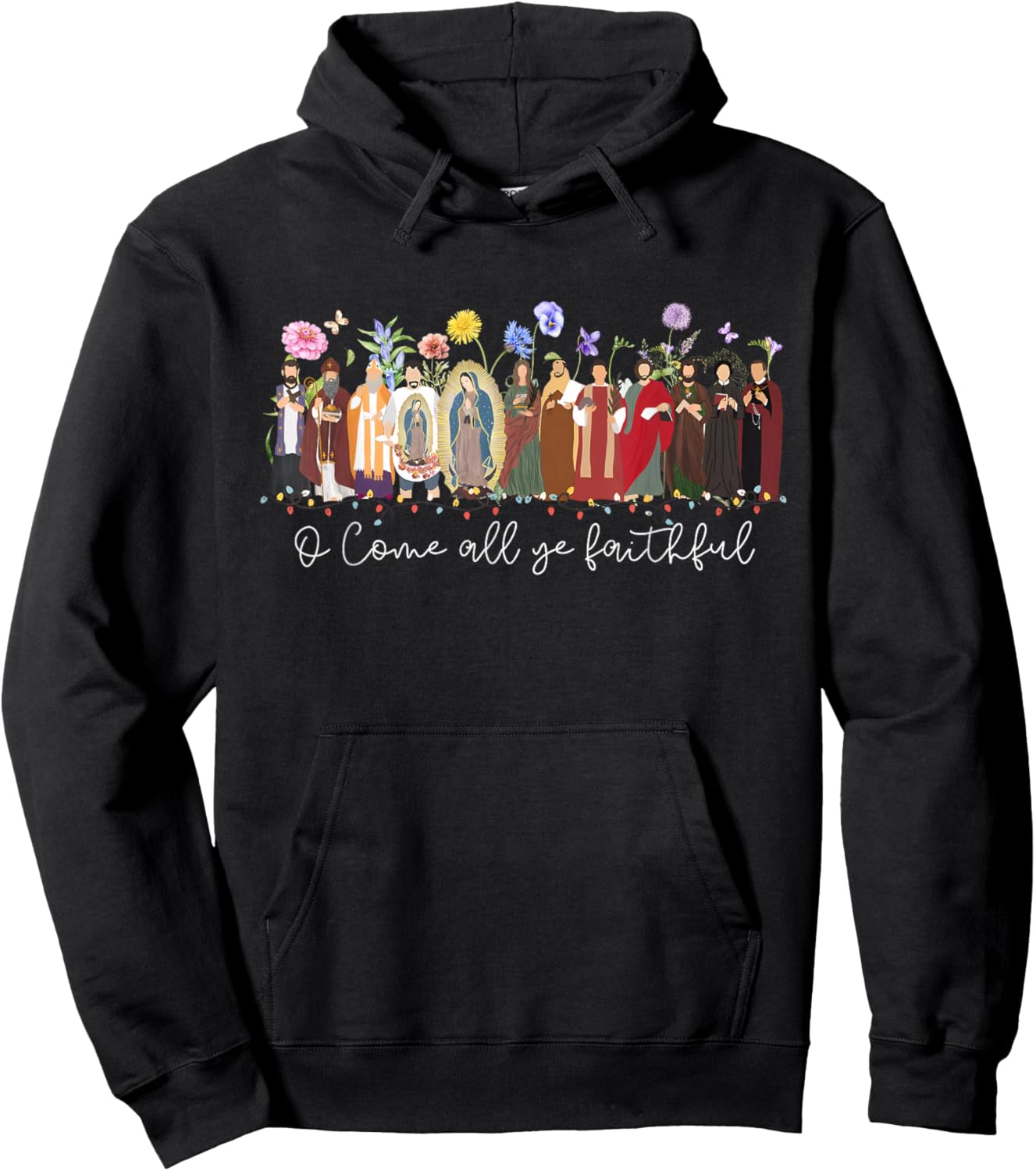Christmas Catholic Saints Religious Faith Women Men Kids Hoodie - Hoodie | Black