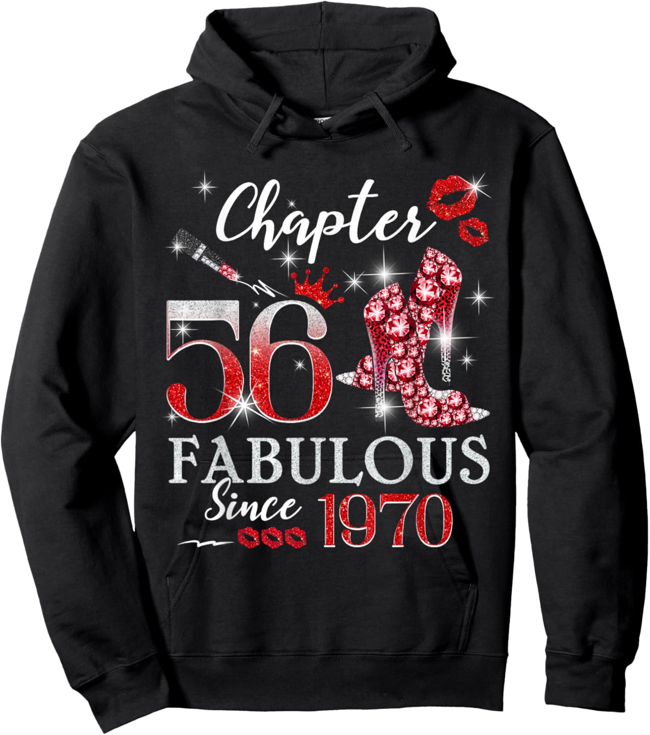 Chapter 56 Fabulous Since 1970 56th Birthday Women Girls Hoodie - Hoodie | Black