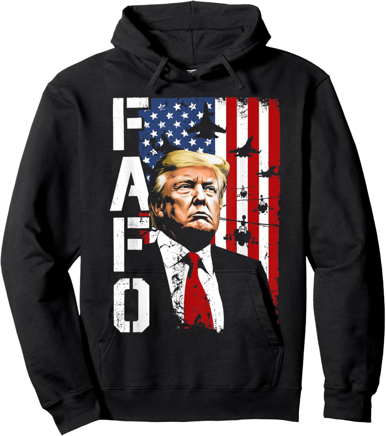 Funny Fafo Trump Fafo American USA Hoodie - Hoodie | Black