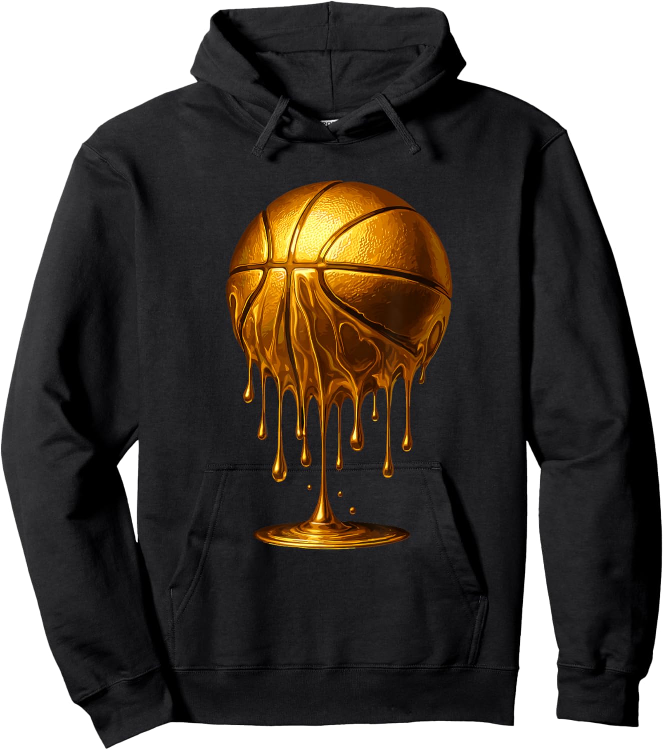 Golden Basketball Drip for Kids Boys Youth Men Hoodie - Hoodie | Black