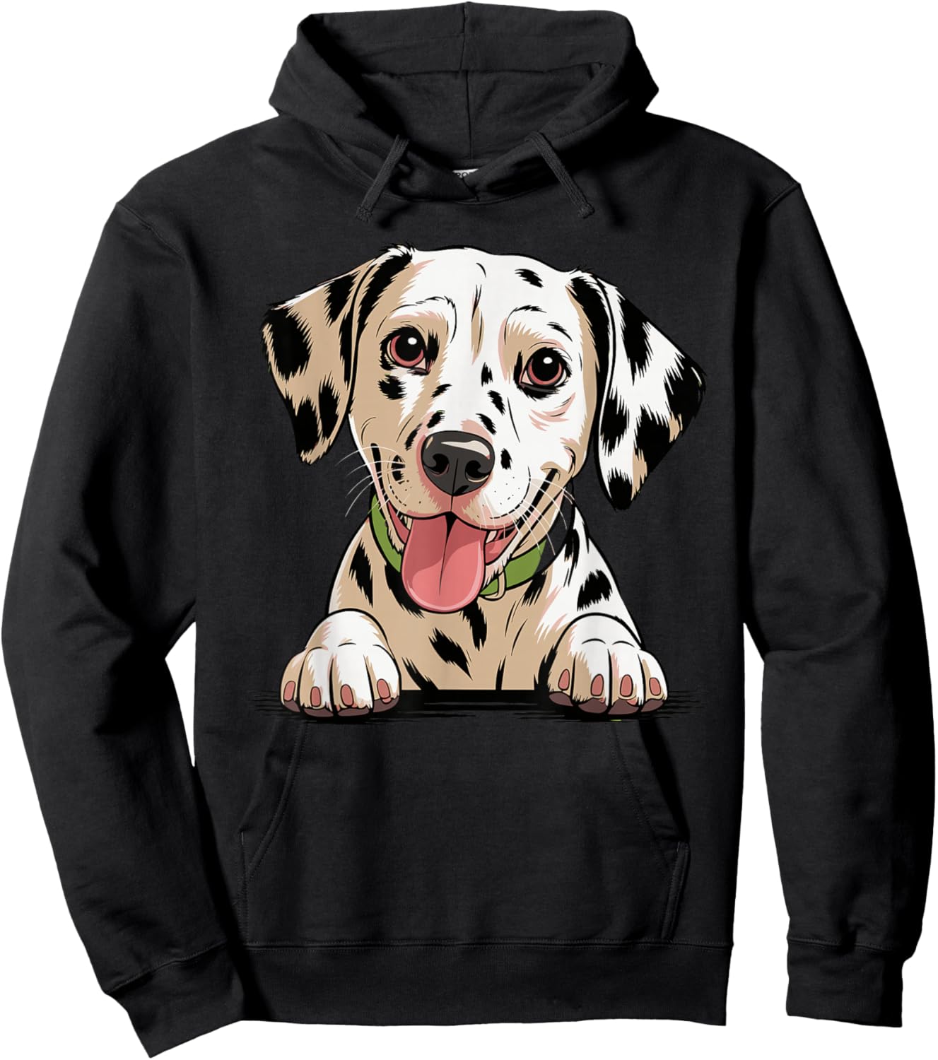 Cute Puppy Breed Artistic Spotted Fire Coach Dalmatian Hoodie - Hoodie | Black