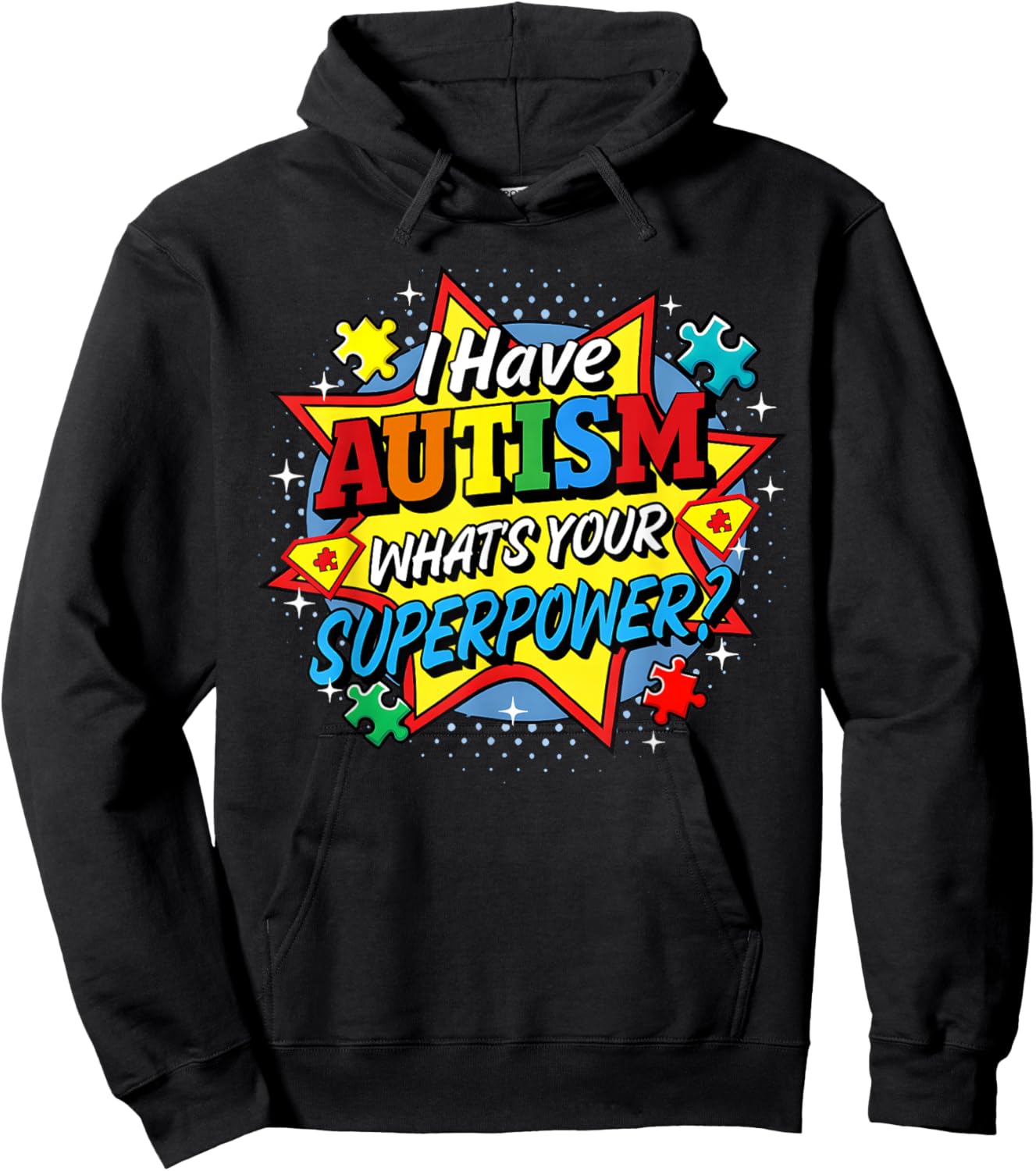 I Have Autism What's Your Superpower Puzzle Men Women Kid Hoodie - Hoodie | Black