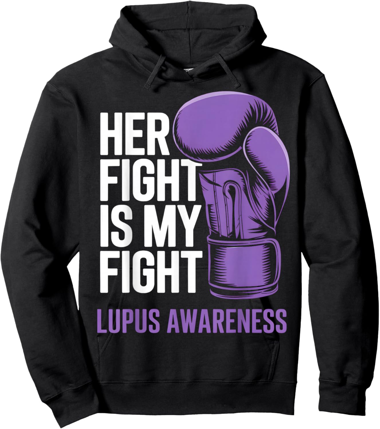 Her Fight is My Fight - SLE Lupus Awareness Support Hoodie - Hoodie | Black