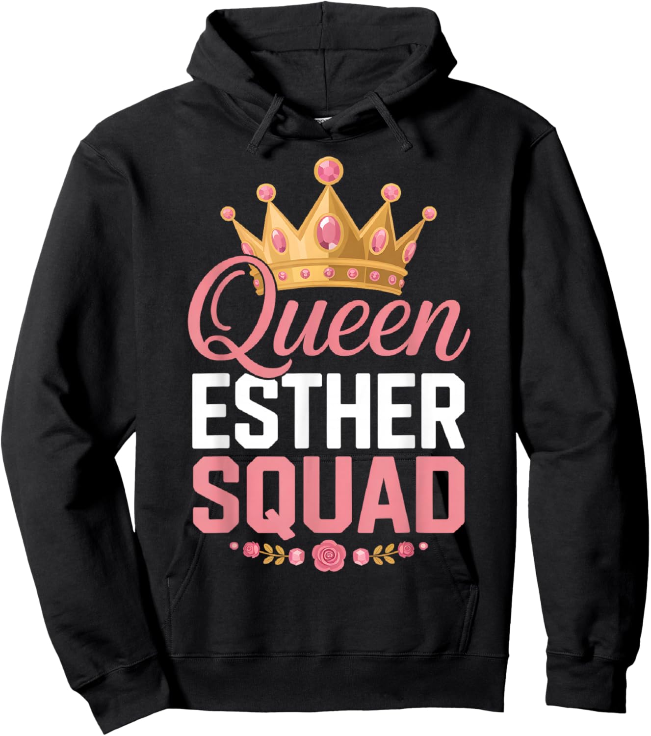Queen Esther Squad Purim Costume Royal Crown Jewish Holiday Hoodie - Hoodie | Black