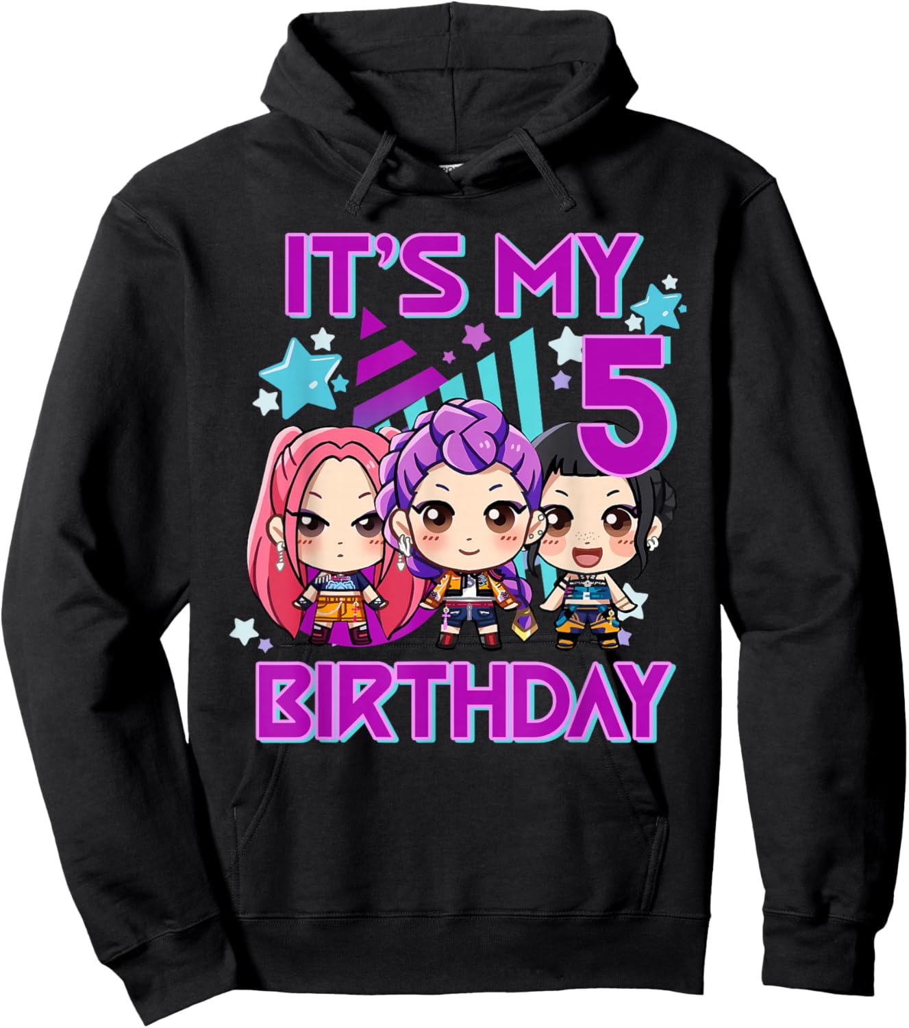 5 Years Old Birthday K pop Kids 5th Birthday Girls K-pop Hoodie - Hoodie | Black