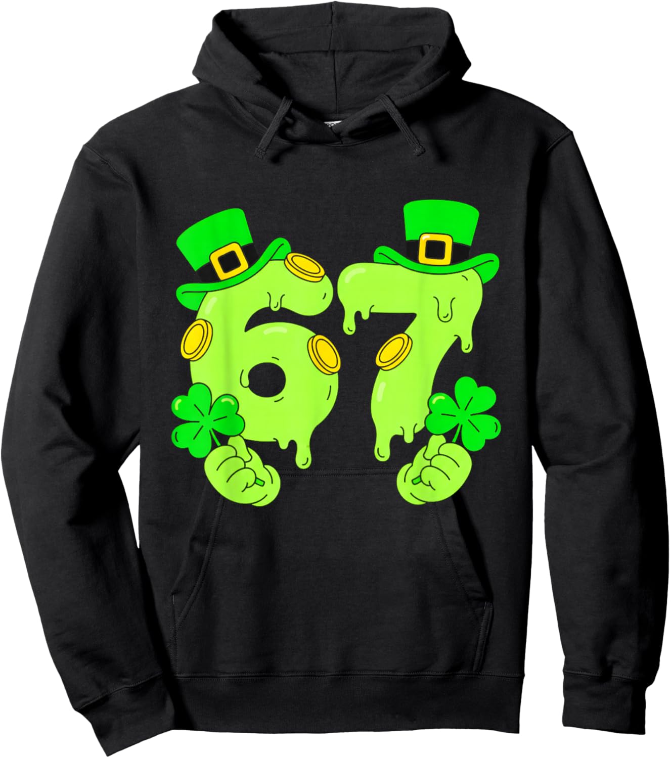 Six Seven 6 7 St Patricks Day 67 Paddys Meme Boys Kids Youth Hoodie - Hoodie | Black