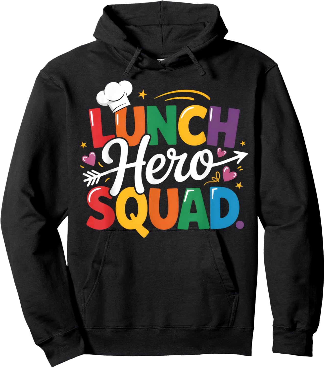 School Lunch Hero Squad Funny Lady Cafeteria Squad Workers Hoodie - Hoodie | Black