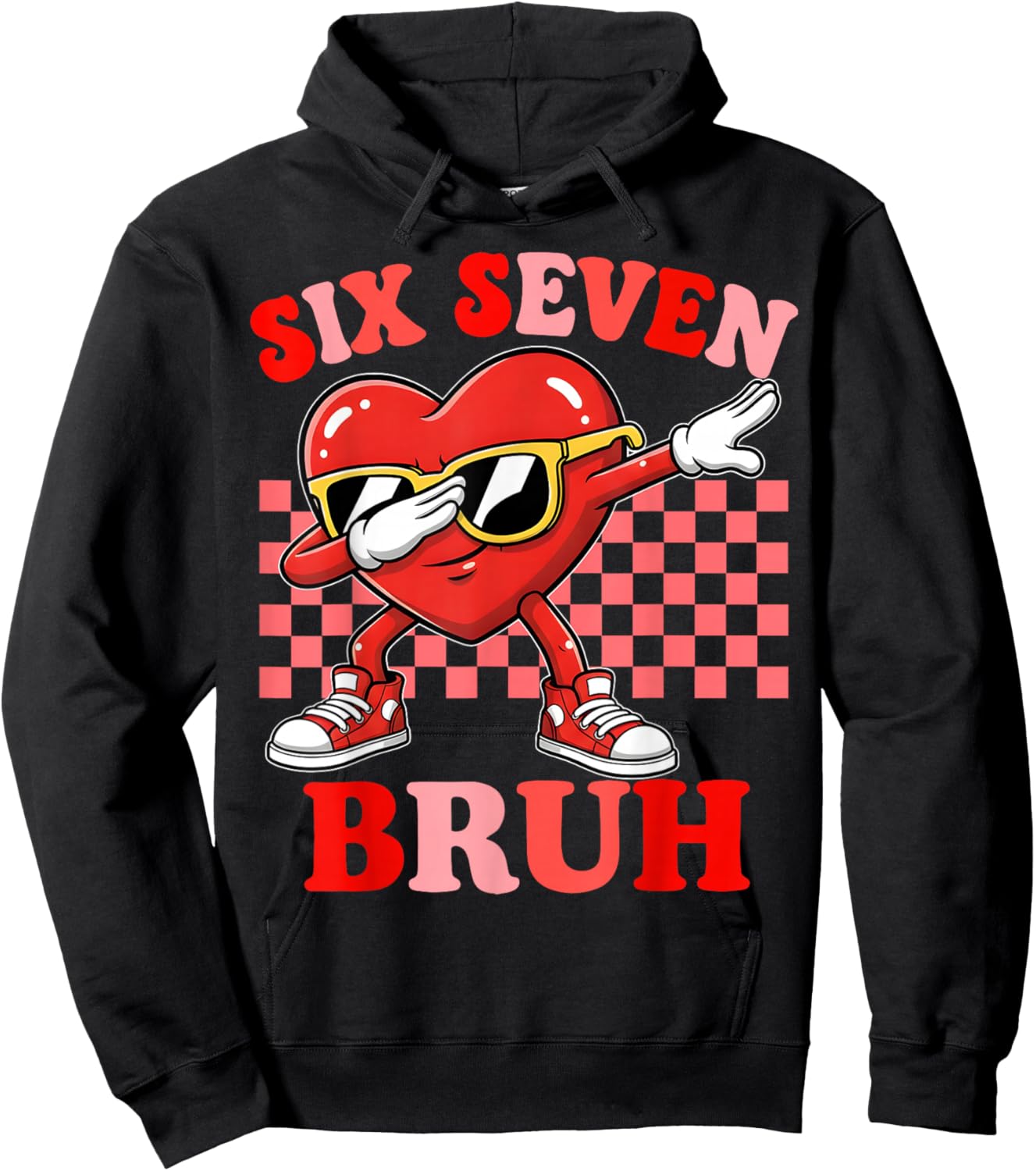 Six Seven 67 Meme Cool Valentine’s for Teens Boys Girls Kids Hoodie - Hoodie | Black