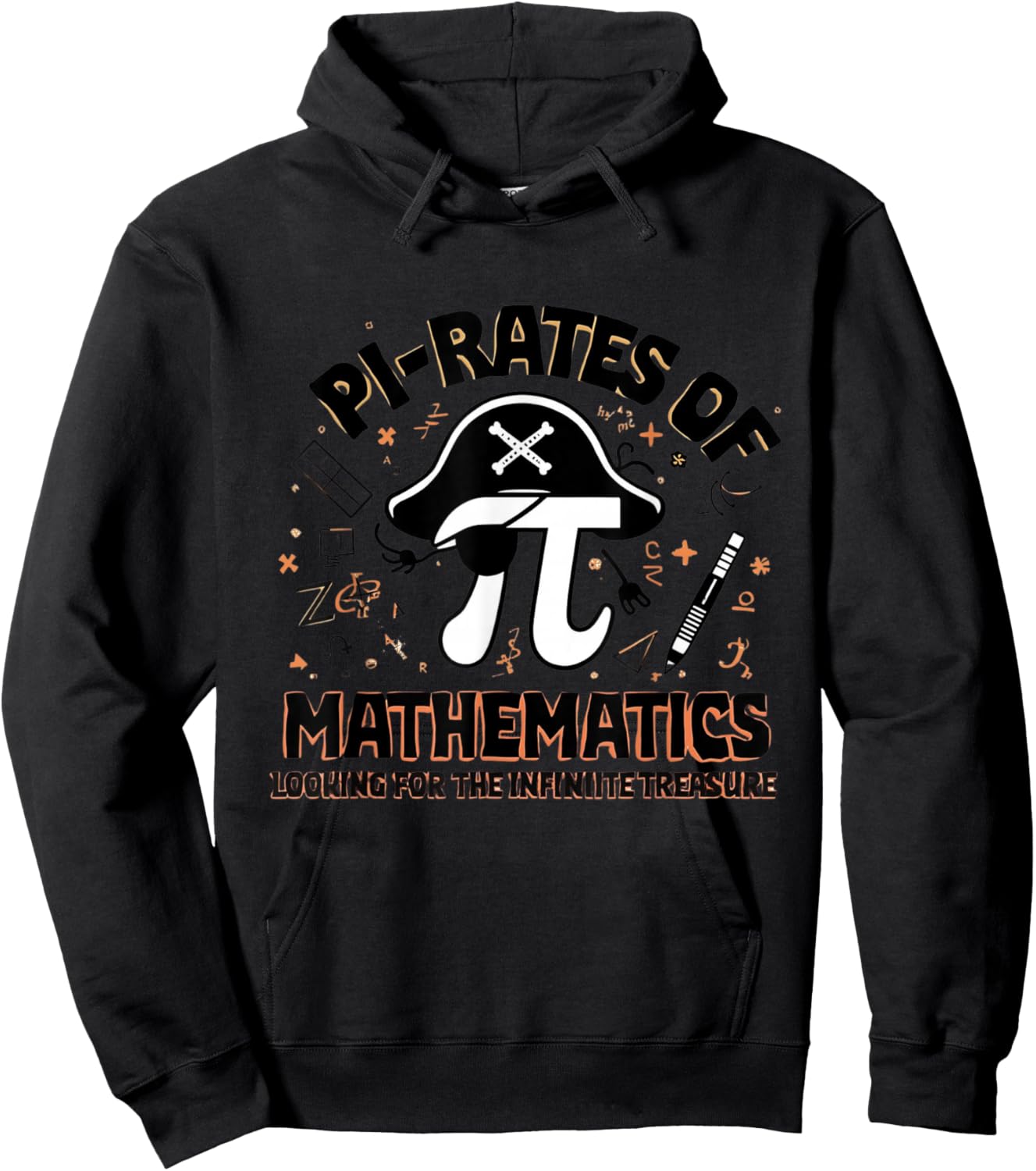 Pi-Rates of Mathematics Funny Pirate Math Teacher Student Hoodie - Hoodie | Black