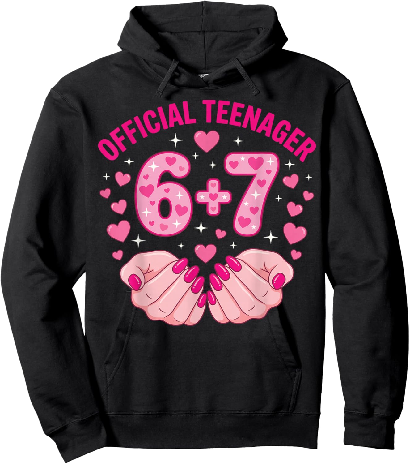 6+7 Year Old Girls Teenager Nails 13th Birthday Girl 67 Hoodie - Hoodie | Black