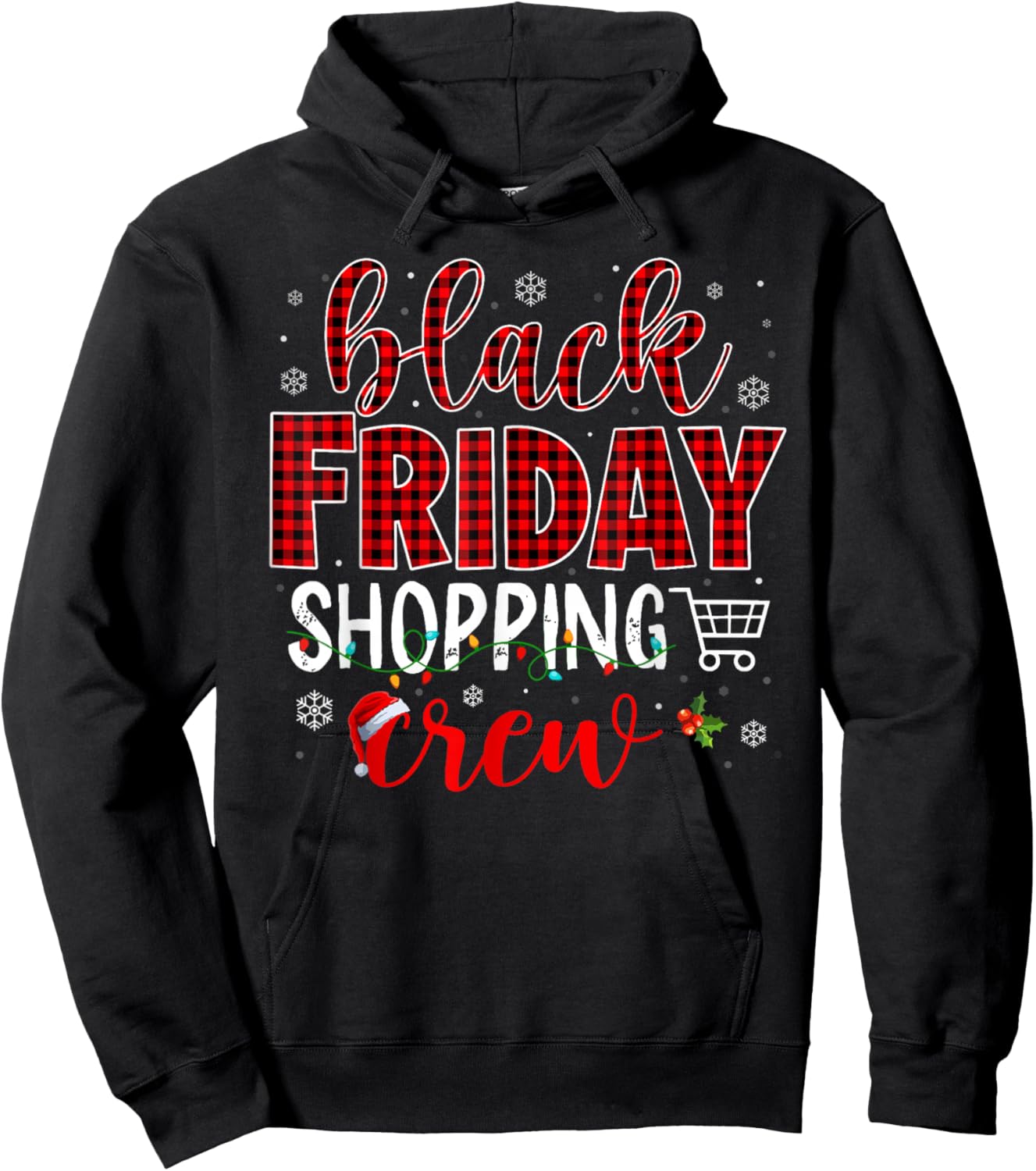 Funny Friday Shopping Crew Christmas Black Shopping Family Hoodie - Hoodie | Black