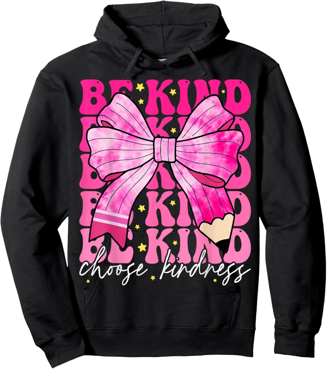 Be Kind Coquette Bow Choose Kindness Inspirational Quotes Hoodie - Hoodie | Black
