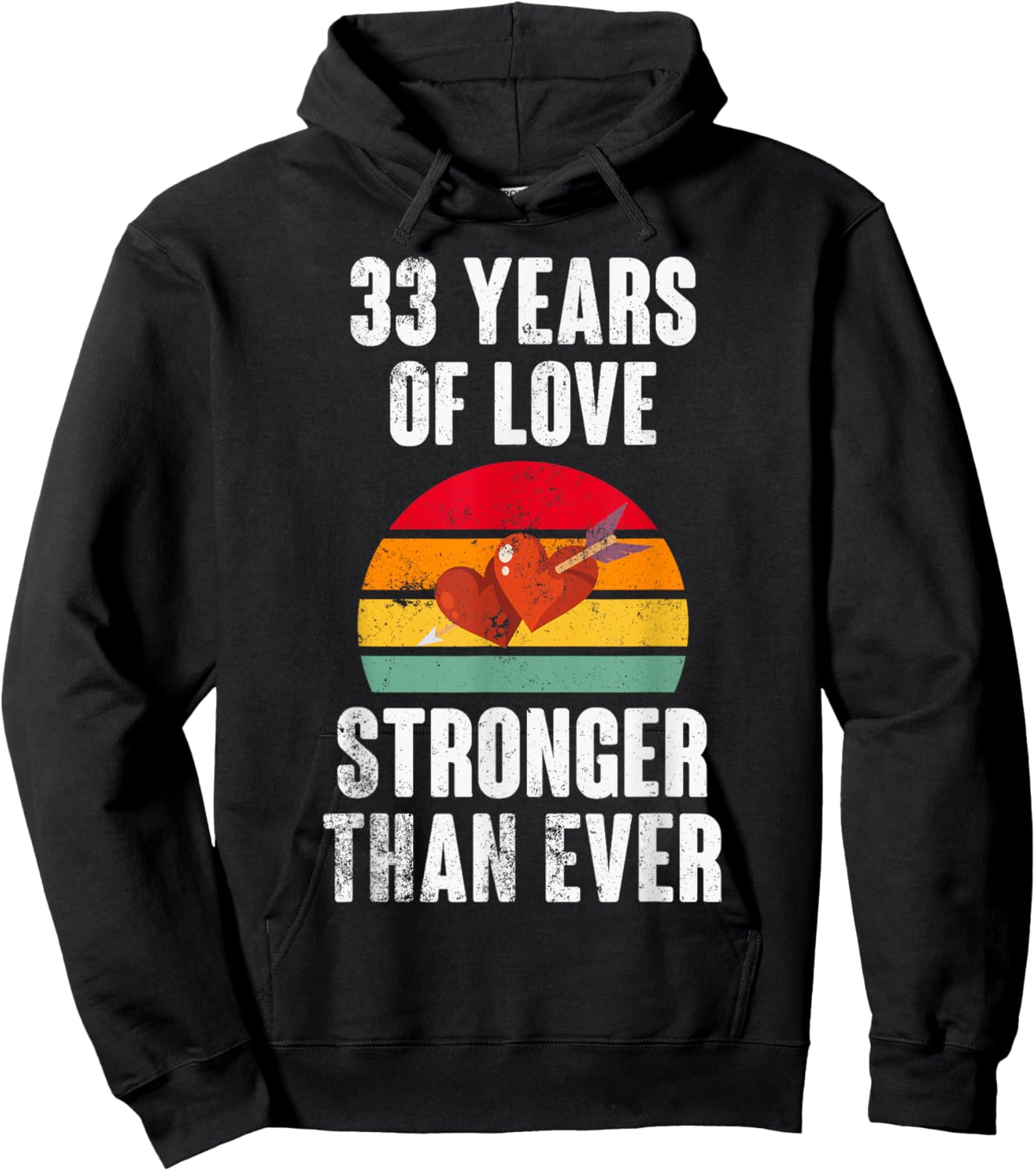 Vintage Sunset 33 Years Together 33rd Wedding Anniversary Hoodie - Hoodie | Black