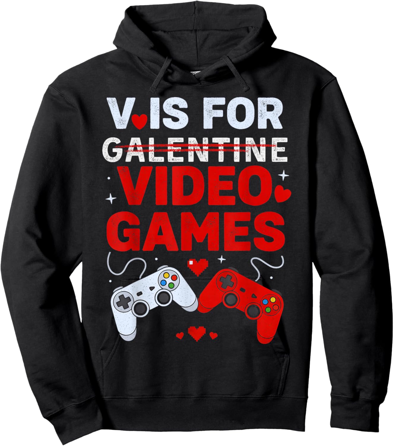 Valentines Day Boys Galentine Day Boy Video Games Kids Girls Hoodie - Hoodie | Black