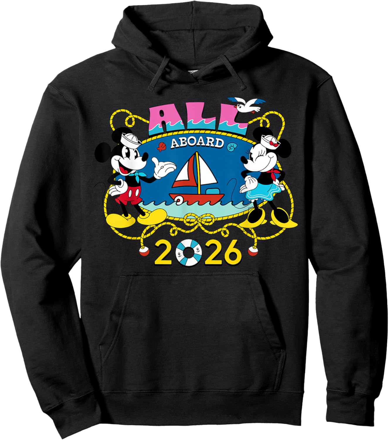 Disney Cruise Family Group Vacation Matching All Aboard 2026 Hoodie - Hoodie | Black