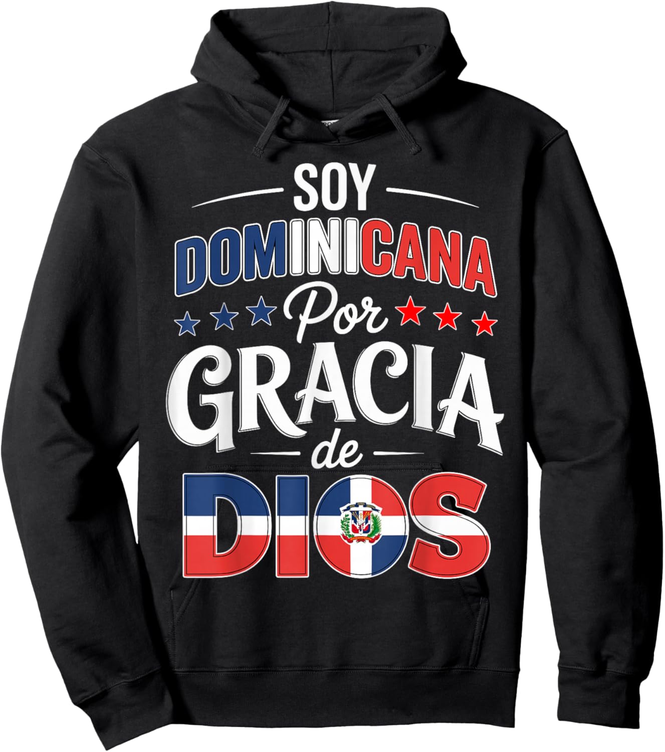 Soy Dominicana Gracia De Dios Republica Dominicana Flag Hoodie - Hoodie | Black