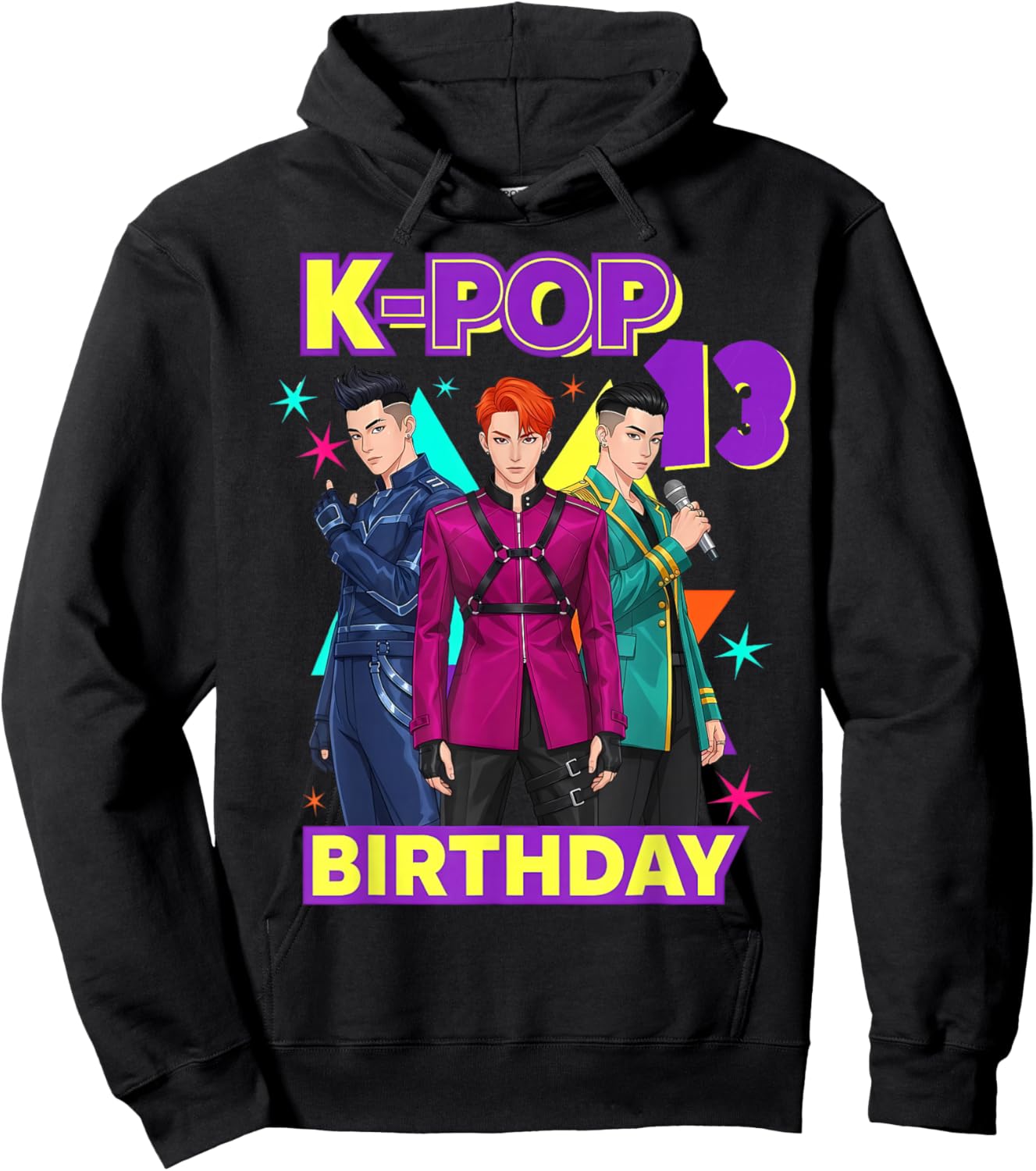 13 Years Old Birthday K Pop Kids 13th Birthday Boys K-pop Hoodie - Hoodie | Black