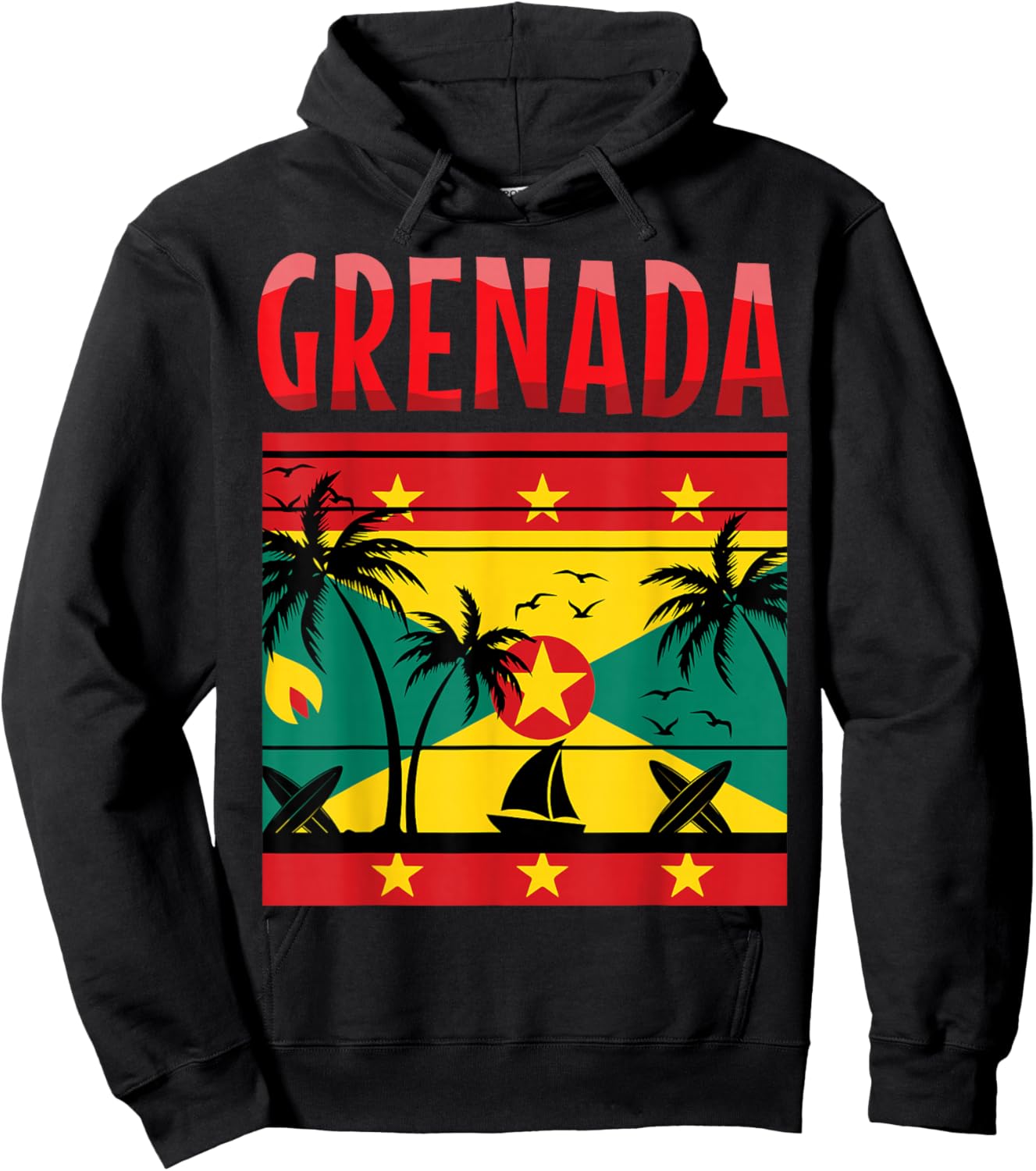 Grenada Flag Grenadian Grenada Independence Proud Grenada Hoodie - Hoodie | Black