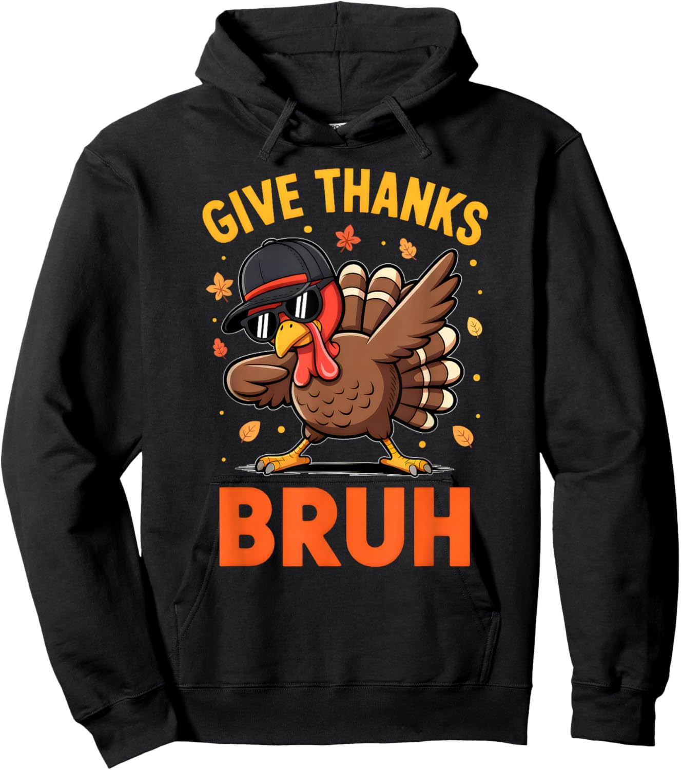 Bruh Thanksgiving Turkey Pilgrim Costume for Boys Teens Kids Hoodie - Hoodie | Black
