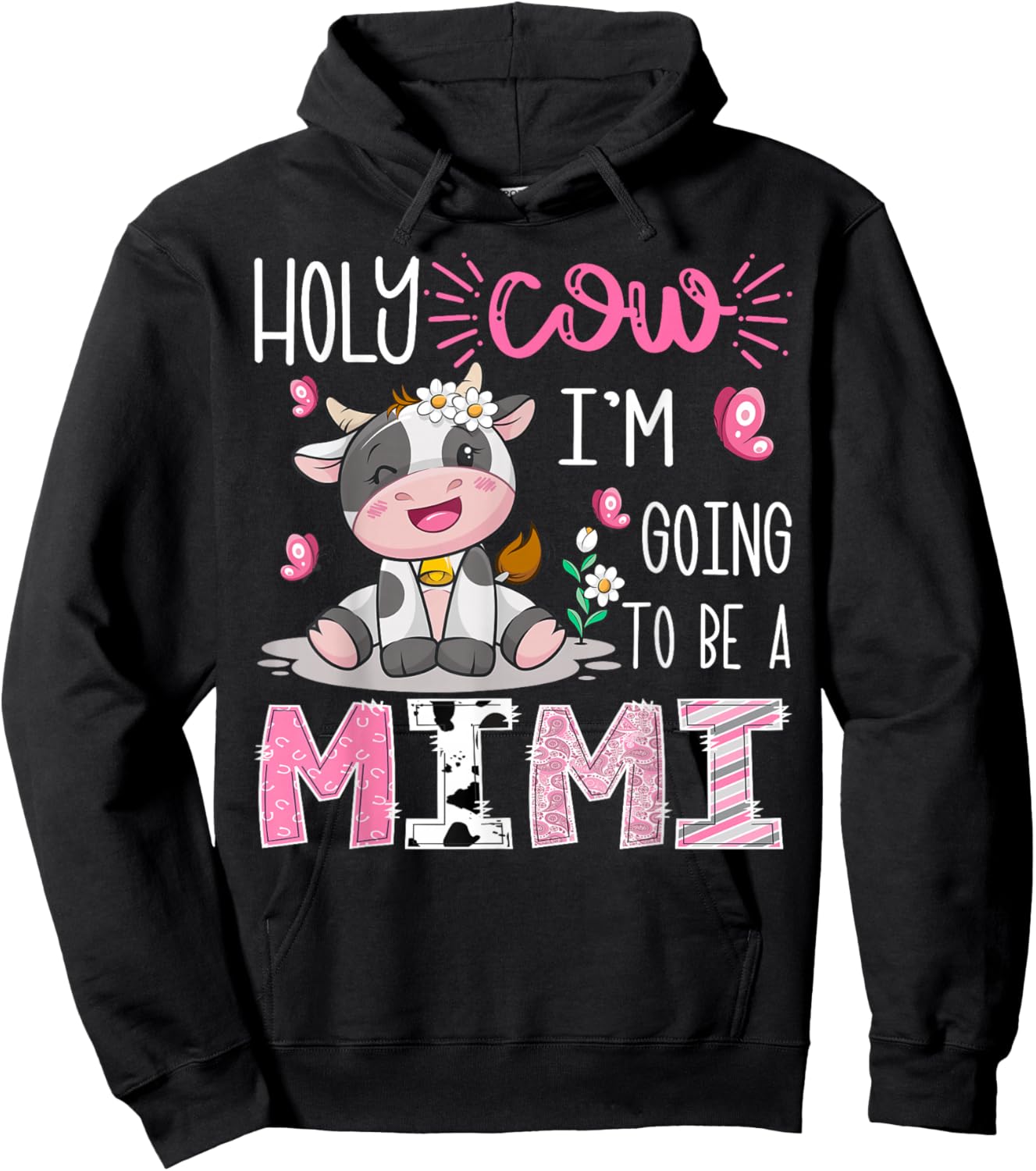 I'm Going to Be A Mimi Gender Reveal Cute Cow Lover Hoodie - Hoodie | Black