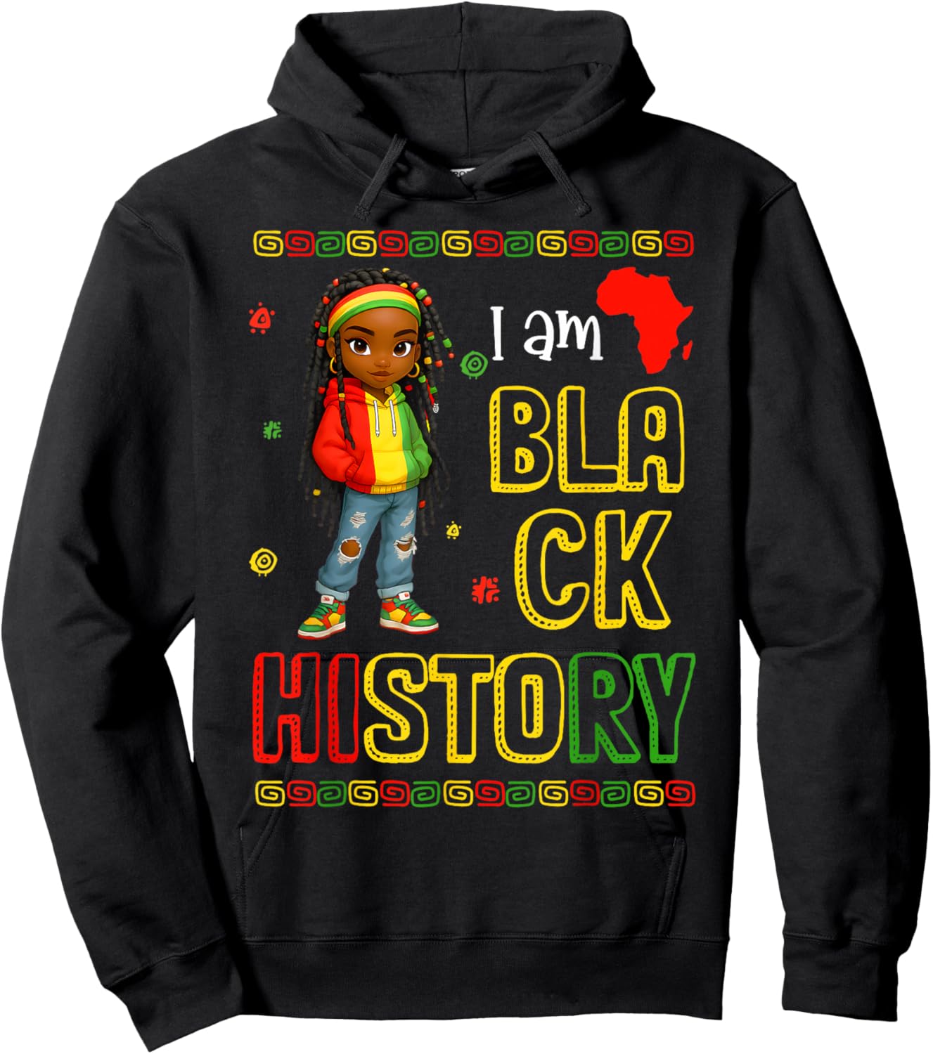 I Am Black History Month African American Black Girl Kid Hoodie - Hoodie | Black