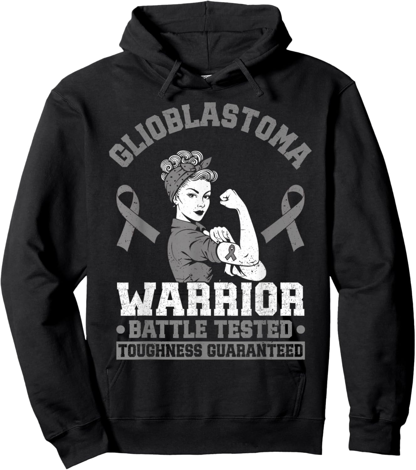 Glioblastoma Warrior GBM Awareness Funny Glioblastoma Hoodie - Hoodie | Black