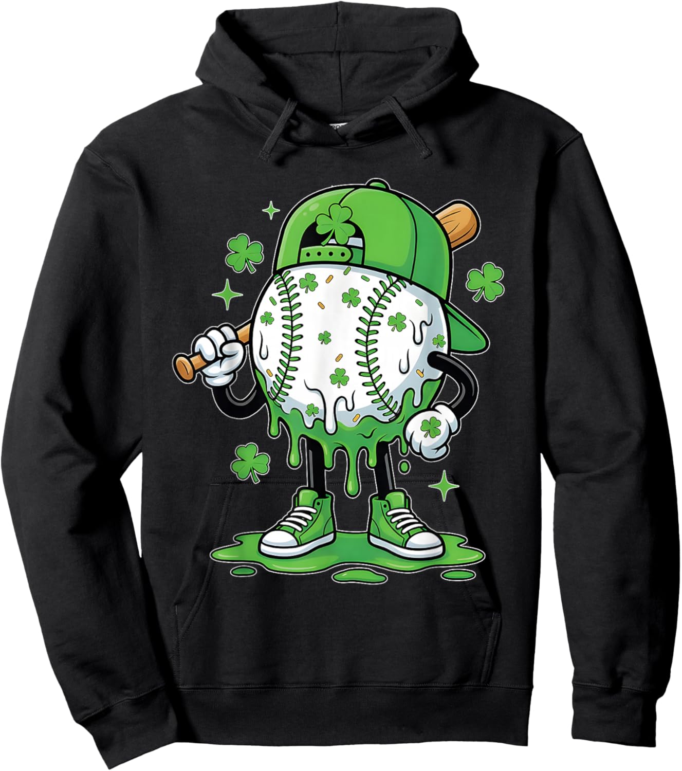Baseball Drip Icecream Apparel Youth Boy St Patricks Day Hoodie - Hoodie | Black