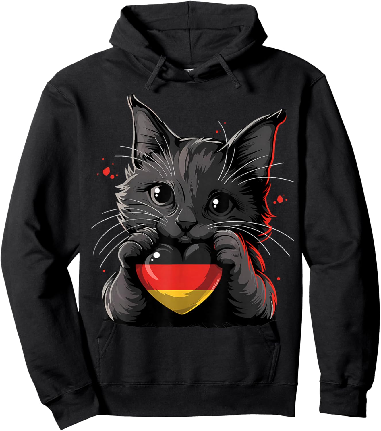 Germany Roots Cat German Flag Deutschland Hoodie - Hoodie | Black