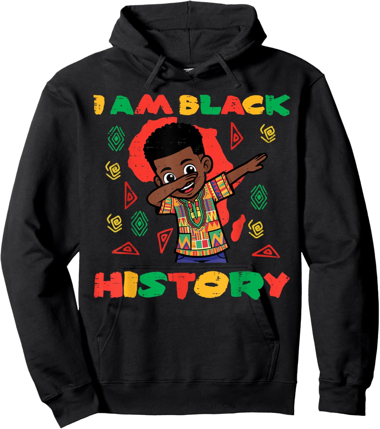 I Am Black History African Boy Dab Cute Toddler Boys Kids Hoodie - Hoodie | Black