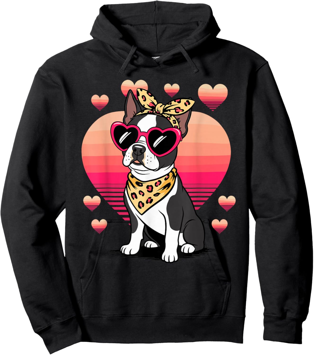 Boston Terrier Valentines Day Hoodie - Hoodie | Black