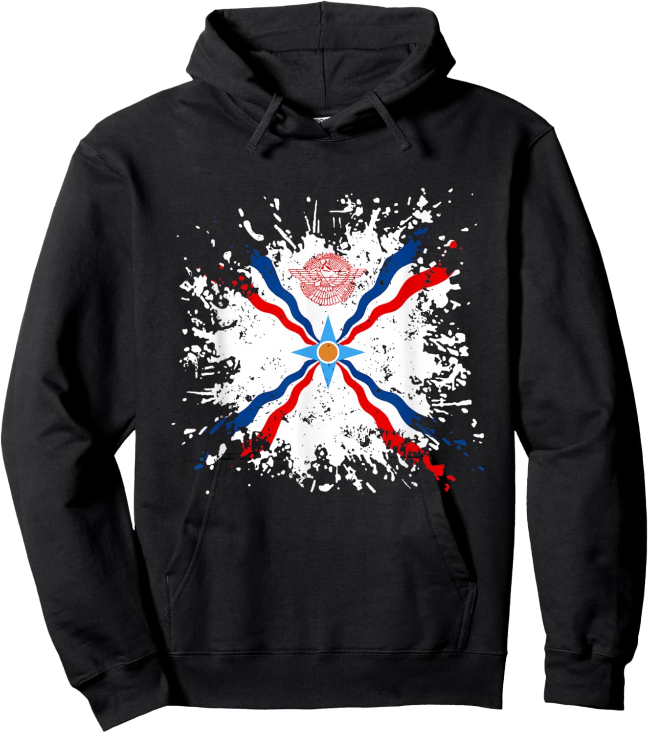 Assyrian Ashur Flag,Ashur Emblem,Suryoyo Syriac,Syria,Iraq Hoodie - Hoodie | Black
