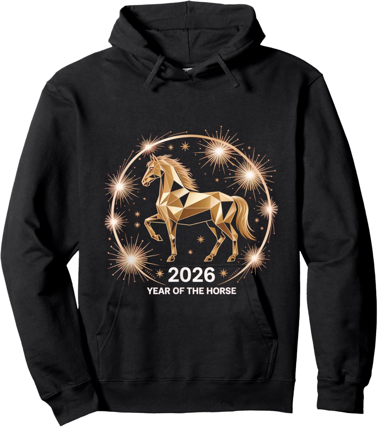 Year of The Fire Horse 2026 Festive Chinese New Year Hoodie - Hoodie | Black