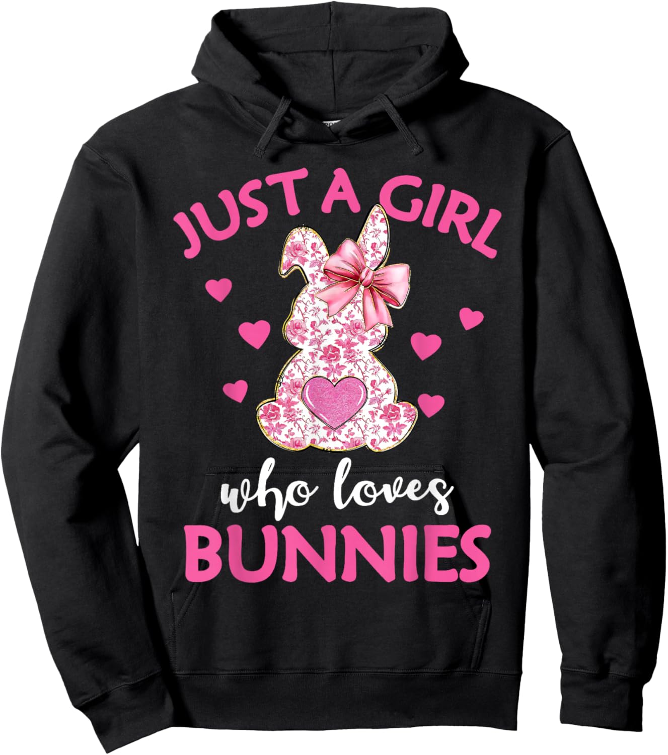 Just A Girl Who Loves Bunnies Cute Rabbit Bunny Lover Hoodie - Hoodie | Black