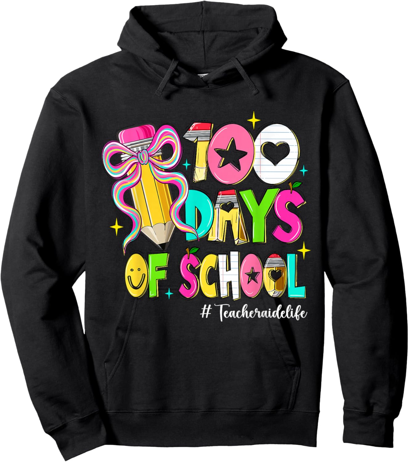 Bow Pencil Cute Hoodie - Hoodie | Black