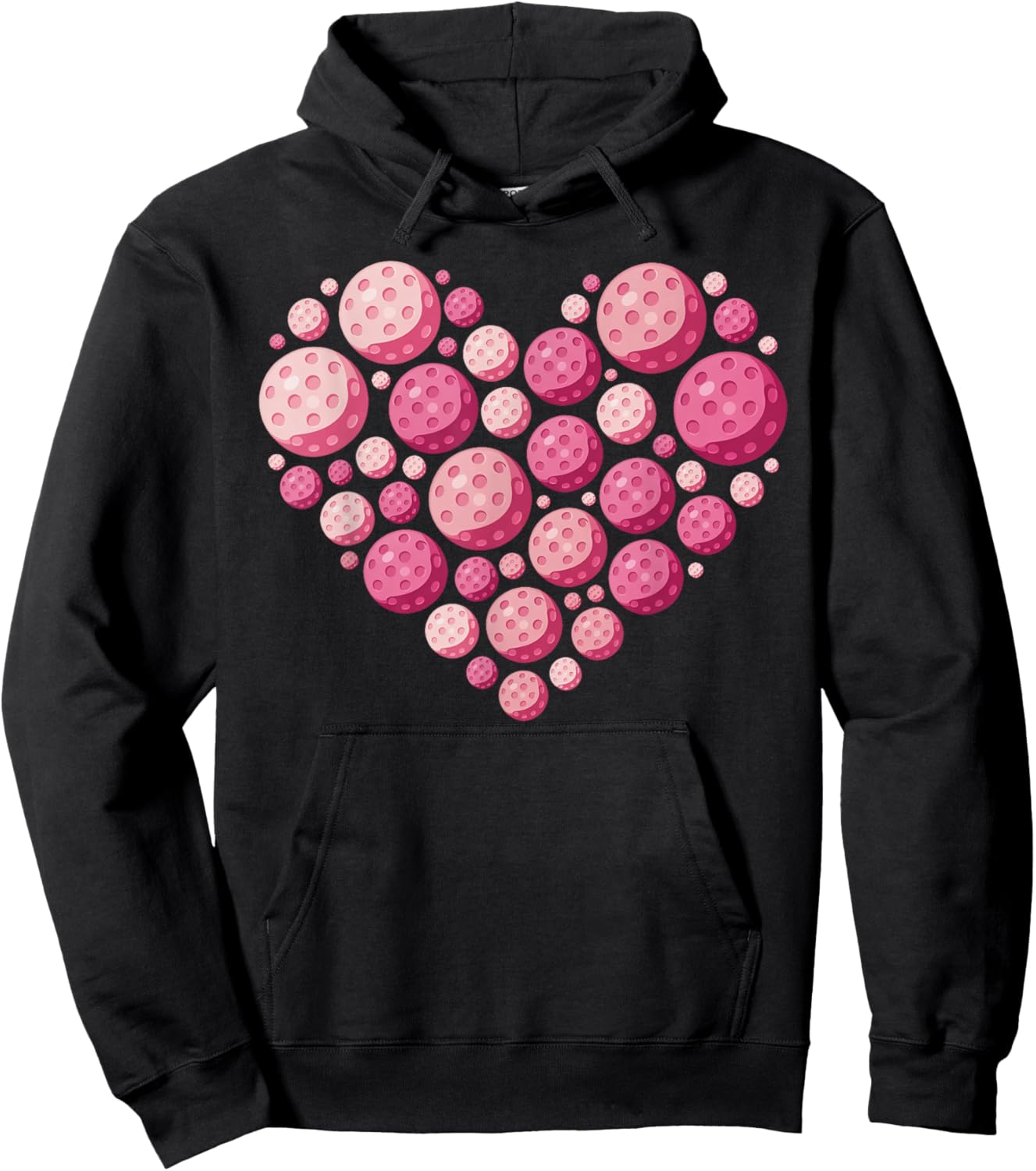 Pickleball Heart Valentine's Day Pickleball Lover Women Girl Hoodie - Hoodie | Black