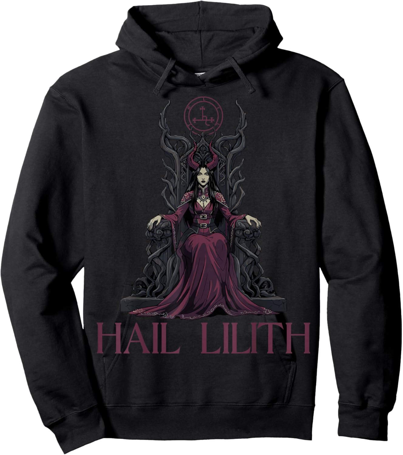 Hail Lilith Demon Queen Pagan Dark Goth Goddess Female Hoodie - Hoodie | Black