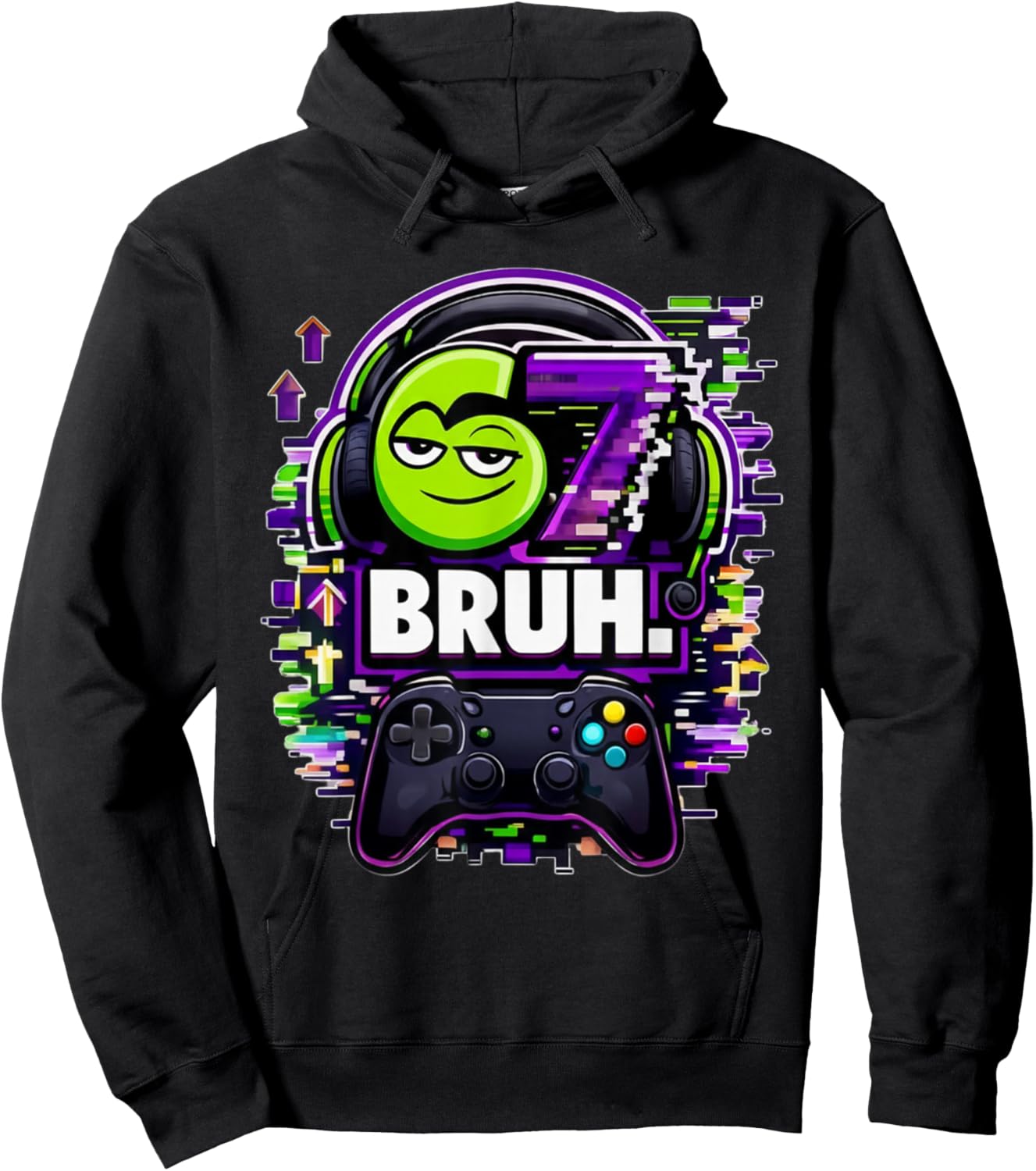 Funny six Seven 67 Bruh Gamer Birthday Boy Gift Gamers Hoodie - Hoodie | Black