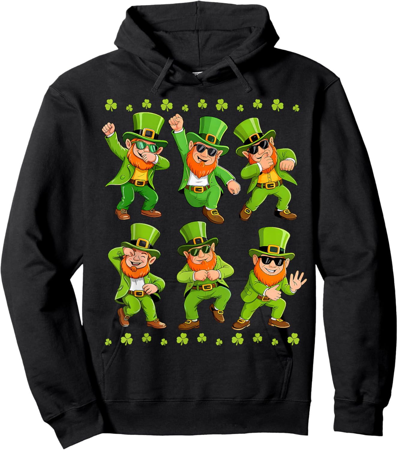 Dancing Leprechauns St Patrick's Day Boys Girls Men Dabbing Hoodie - Hoodie | Black