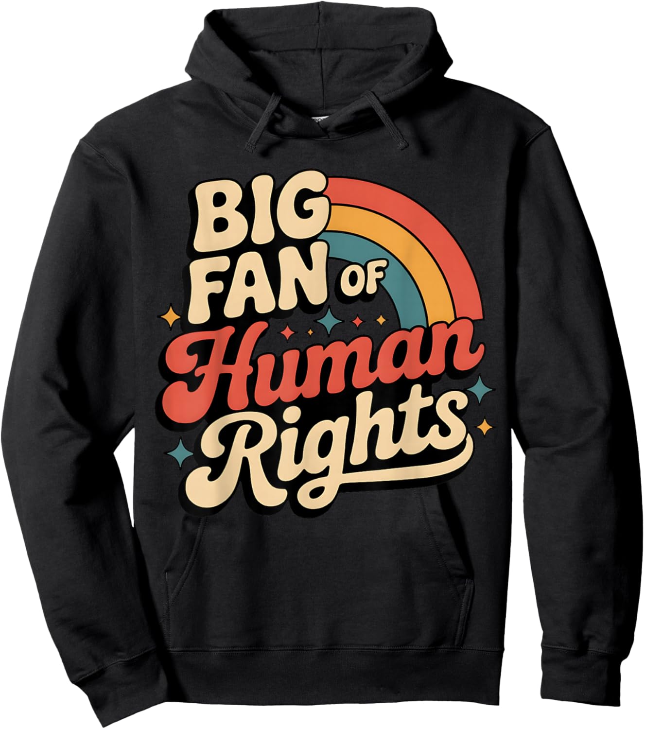 Big Fan of Human Rights Retro Equality Women Hoodie - Hoodie | Black