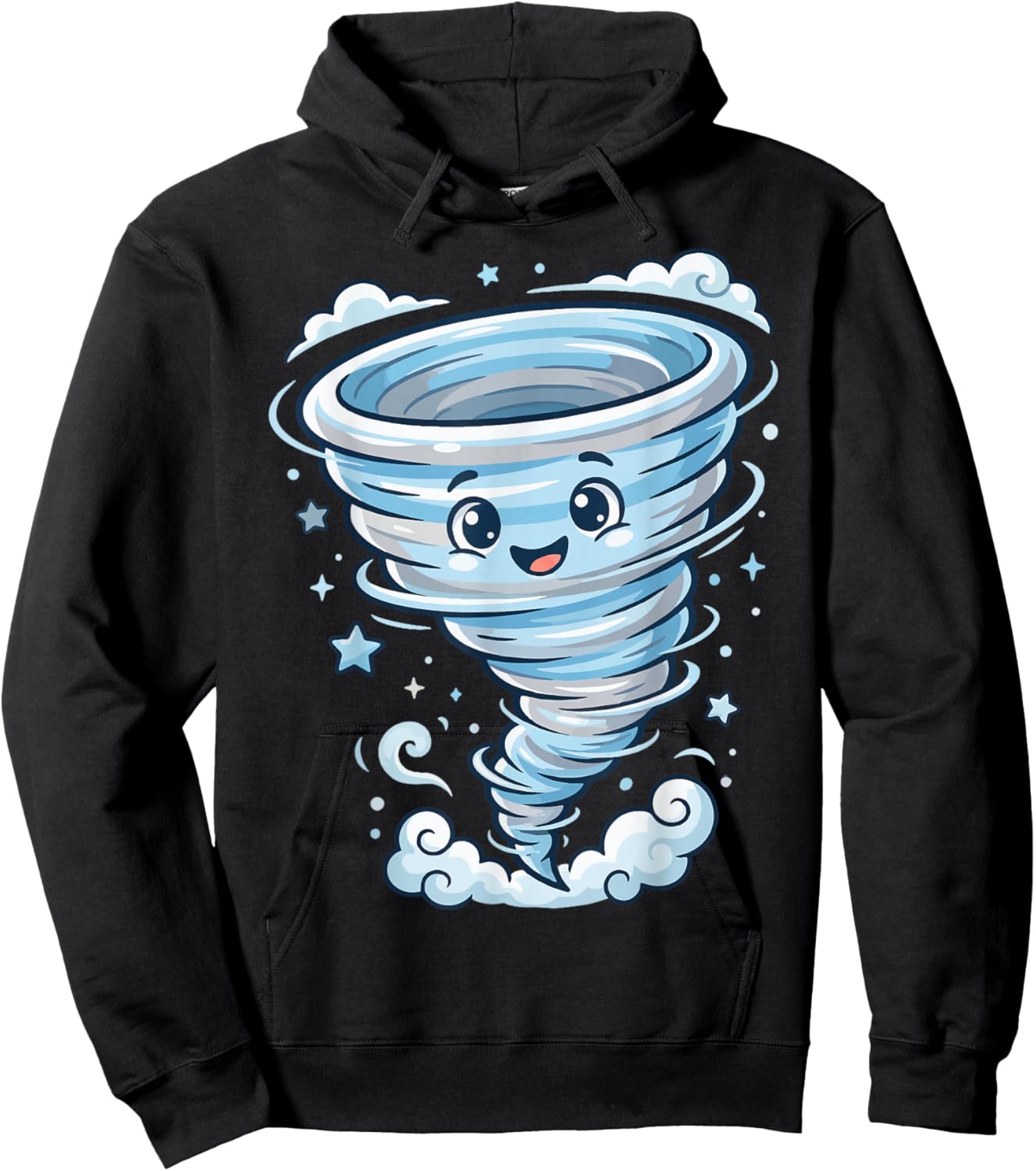 Cartoon Tornado Weather Hoodie - Hoodie | Black