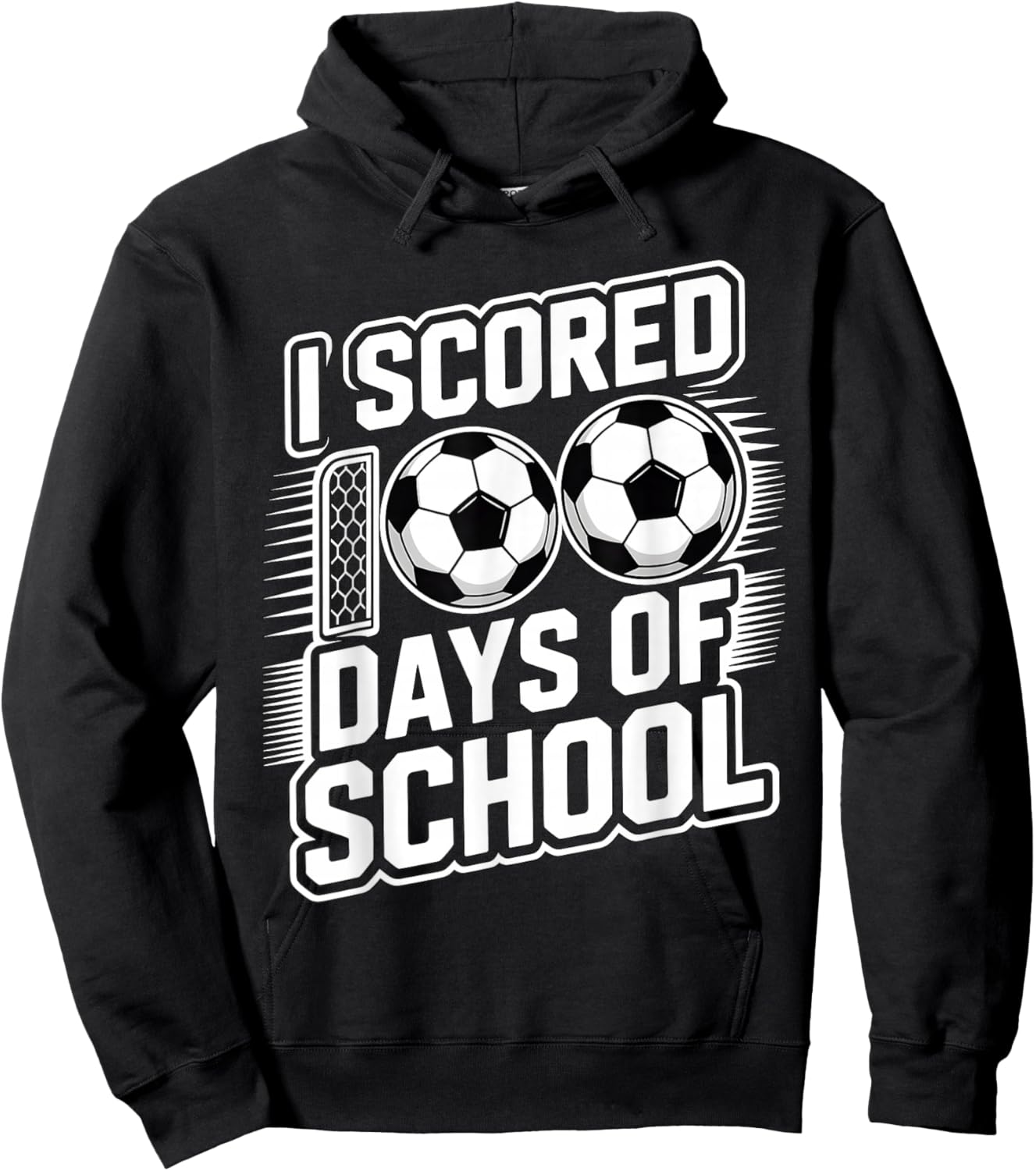I Scored 100 Days of School Soccer Hoodie - Hoodie | Black