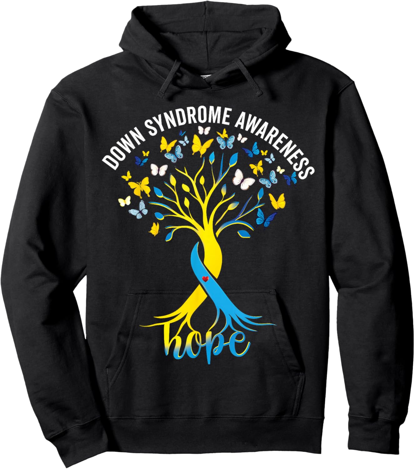 Down Syndrome Awareness Ribbon Tree Hope T21 Men Women Kids Hoodie - Hoodie | Black