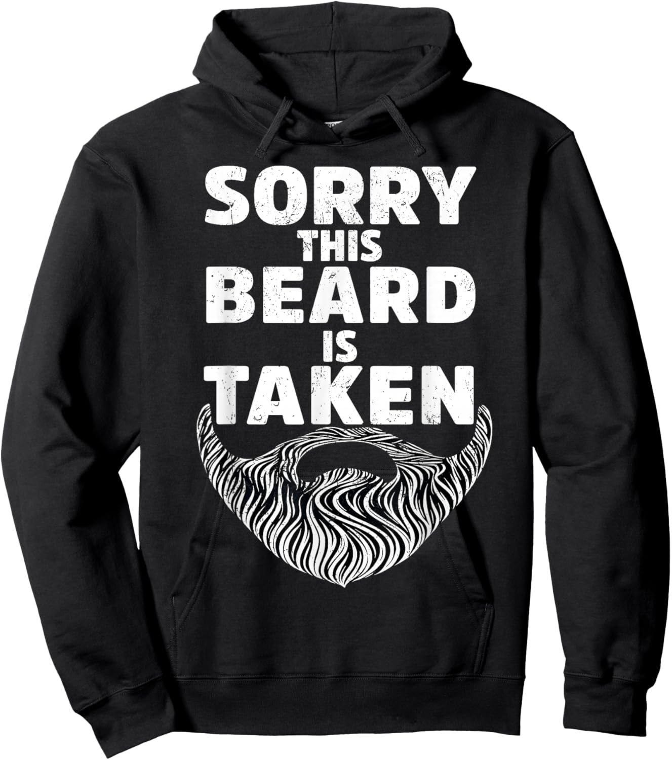 Sorry This Beard is Taken Valentine Gift Heart Vintage Hoodie - Hoodie | Black