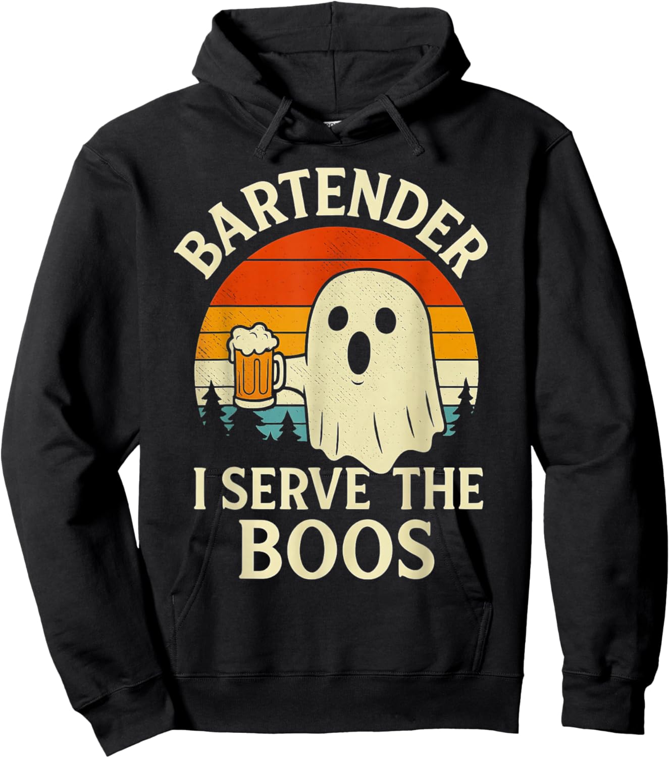 Halloween Bartender Ghost Serve Boos Funny Costume Men Women Hoodie - Hoodie | Black