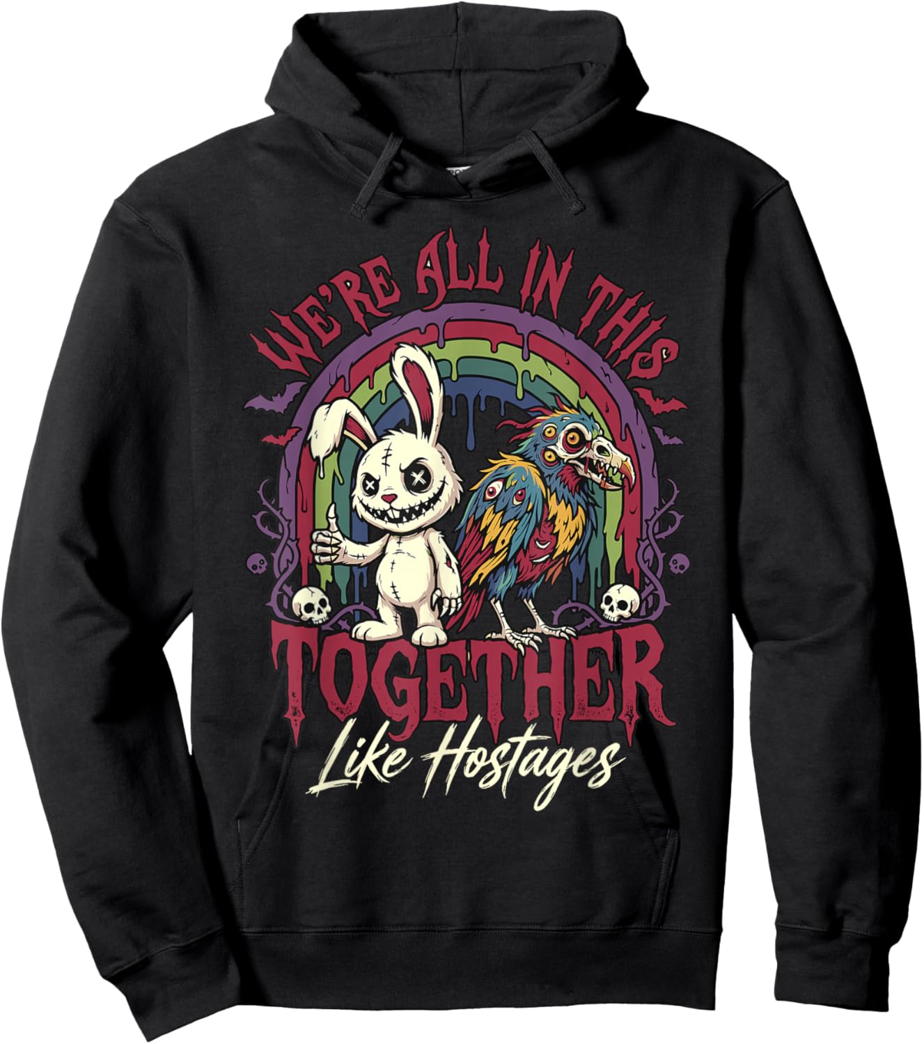 We're All in This Together Like Hostages Goth Hoodie - Hoodie | Black